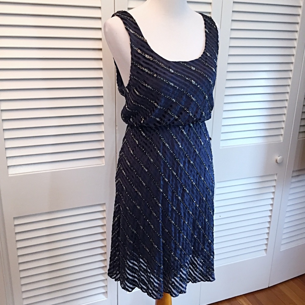 Navy Sequin & Velvet Alice + Olivia Cocktail Dress - Picture 2 of 8